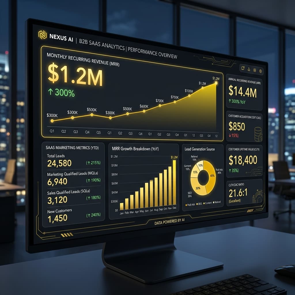 B2B SaaS digital marketing case study — 300% MRR growth with LinkedIn Ads SEO and email automation